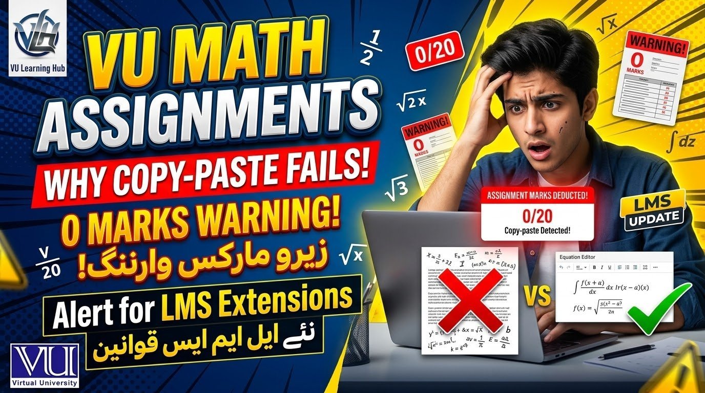 VU Math Assignments: Why Copy-Paste Gets Your Marks Deducted (And What VU's New Warning Emails Really Mean)